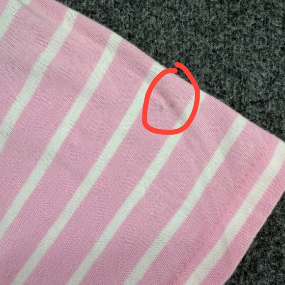 Ralph Lauren Women Pink Stripe V Neck Short Sleeve T Shirt Polo Pony Logo Med - Picture 4 of 5